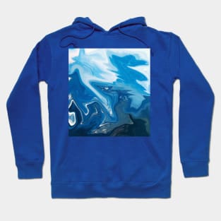 Abstract Dripping Blue Paint Hoodie